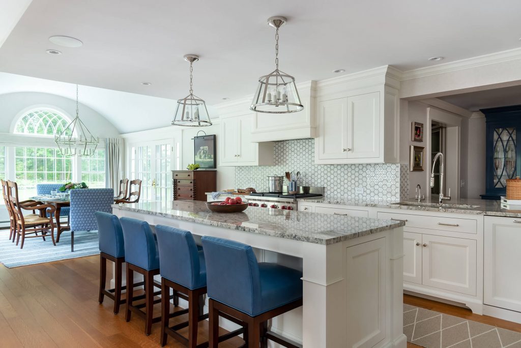 kitchen and eating area from Crisp Casual Interior Design Project by Gale Michaud Interiors