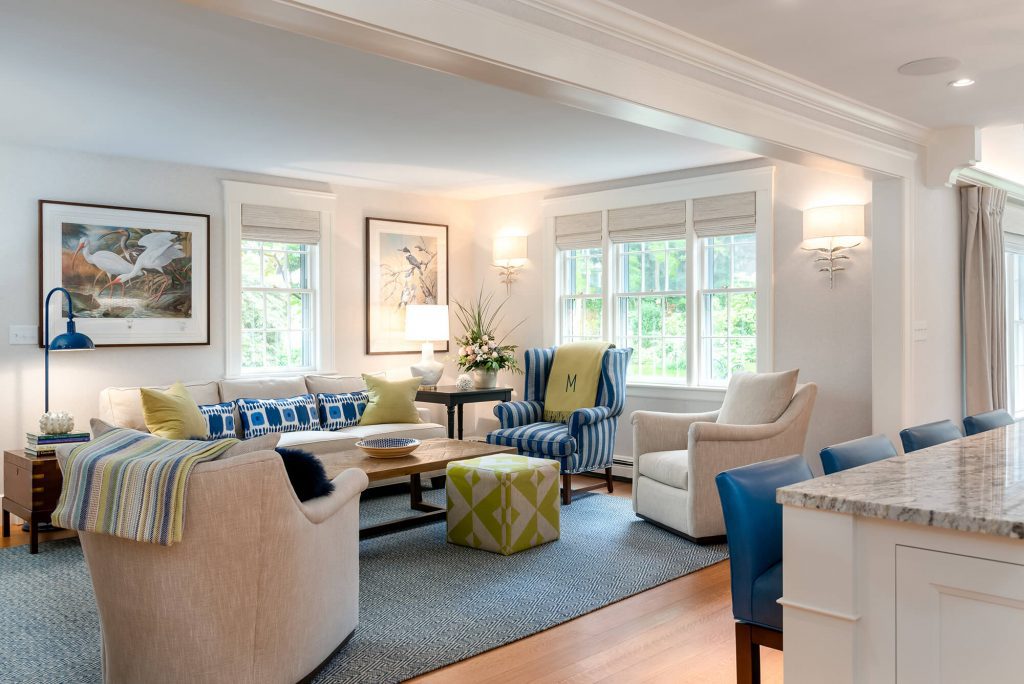 sitting area and living room by Gale Michaud Interiors