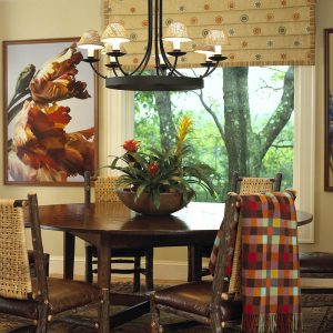 Gale Michaud Interiors - interior design project - eating area with custom light fixture