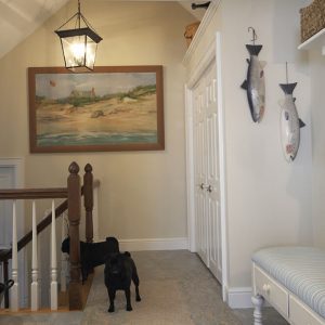 Gale Michaud Interiors - Cape Cod interior design project - hallway with custom lighting
